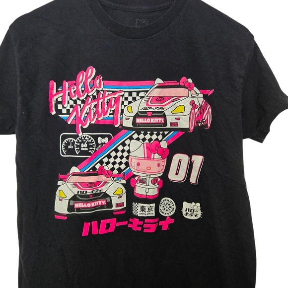 Hello Kitty Racing Black and Pink T-Shirt Size Medium - Picture 2 of 4
